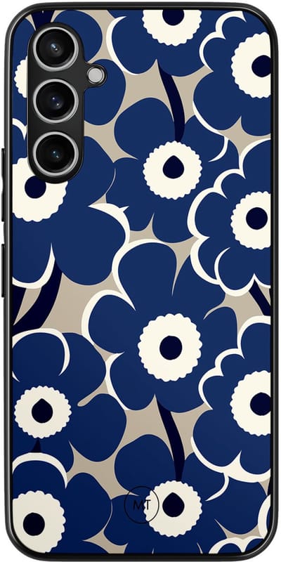 Hoesje geschikt voor Samsung Galaxy A54 - Abstract bloom - TPU Hard Case Backcover - Blauw - Mooie Telefoonhoesjes