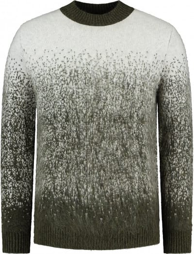 Purewhite - Heren Oversized fit Knitwear Crewneck LS - Army Green - Maat M