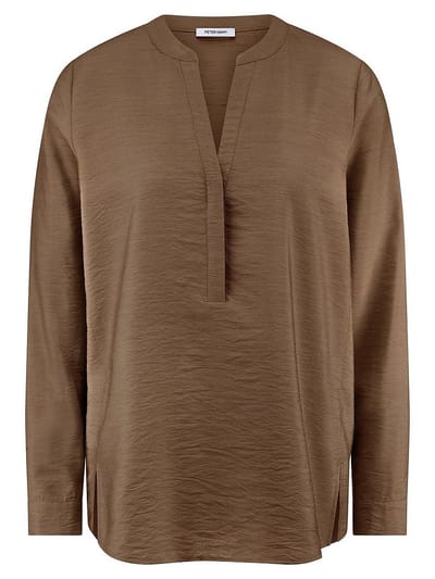 Blouse lange mouwen Van Peter Hahn bruin