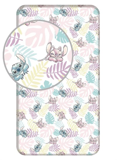 Disney Lilo & Stitch Hoeslaken Leaves - Eenpersoons - 90 x 200 cm - Katoen