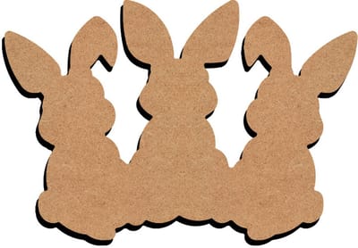 Gomille MDF figuur konijn knutseldecoratie 26 cm creatief.
