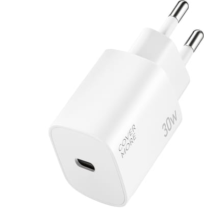 30w usb C power adapter - Snellader - Snel oplader met usb C poort - Super fast charger - Oplaadstekker met power delivery en quick charge - Usb lader - Klein - Wit