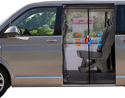 SnelShoppen - Insectenwerend Moskito Net Magnetisch Geschikt voor VW T5 T6 - Vleugeldeur Vliegen Scherm - Hoogwaardige Schaduw Bescherming voor Campin