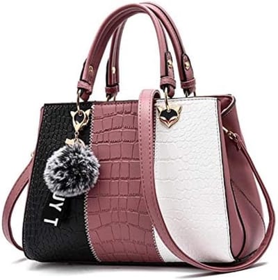 PromoHome Dames Shopper Handtas - Elegante Zwarte Schoudertas - Verstelbare Riemen - Veganistisch Imitatieleer - Waterafstotend - Modieuze Hengseltas voor Vrouwen "Roze"