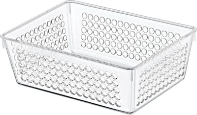 Storage Solutions Organizer/opbergmandje - kunststof - transparant - 1.2L - 18 x 13 x 6 cm