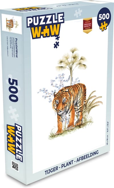 Puzzel Tijger - Plant - Afbeelding - Legpuzzel - Puzzel 500 stukjes