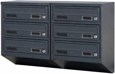 Brievenbus GDS - Postvak set - Correspondentie sorteren - Modulair horizontaal ontwerp - 6 plaatsen - Antraciet