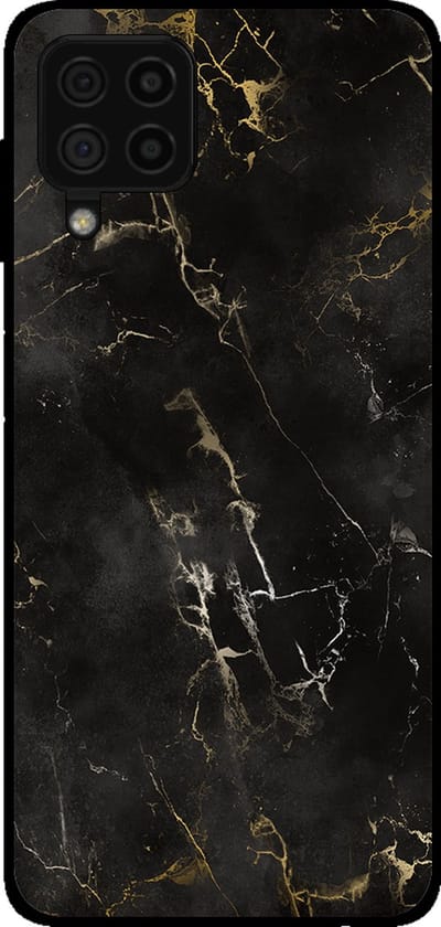 Smartphonica Telefoonhoesje voor Samsung Galaxy A22 4G met marmer opdruk - TPU backcover case marble design - Zwart geschikt voor Samsung Galaxy A22 4G