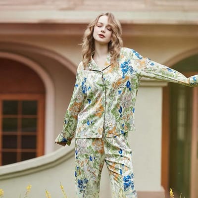 Comfortabel Pyjama Dames High-end SenseStyle Revers Lente/Zomer Lange Mouw Huispak XL