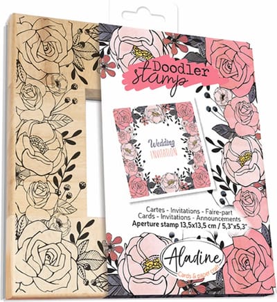 Aladine Aladine Houten Doodler Stempel 13,5x13,5 cm Bloemen