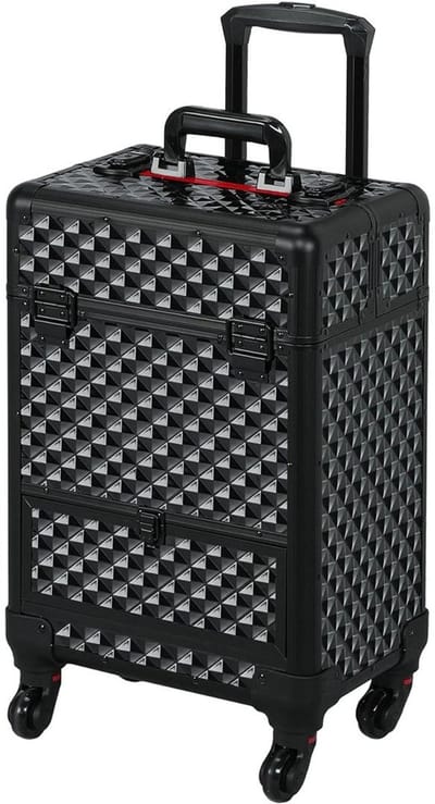 SAVI® Kapperstas – Kapperskoffer Met Schouder Riem – Zwart - 34cm x 24cm x 56cm