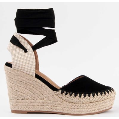 Espadrille compensée pour femme. Montevita Esparteo3 102786 40 noir