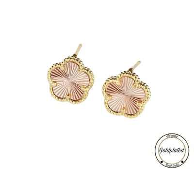 Soraro Klaver Oorbel | Rose&Goudkleurig | Goldplated | Soraro Oorbel | Cadeau voor haar | verjaardag vrouw
