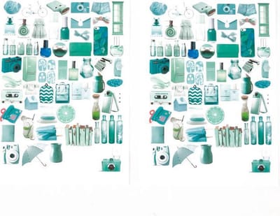 Set van 2 Stickervellen Lifestyle Turquoise| Stickervellen voor Bulletjournals en Scrapbooking