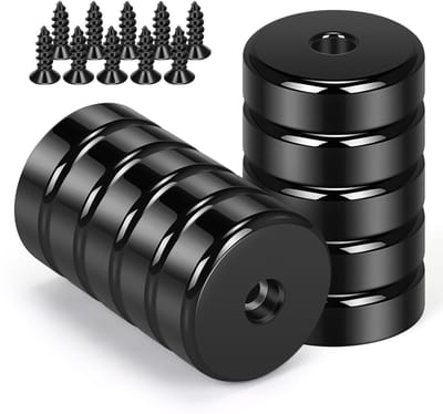 Dailygoods- Neodymium Magneten Extra Sterk - 10 Stuks - 20 kg Hechtkracht - 25 x 8 mm - Met Gat voor Schroeven - Geschikt voor Houten/IJzeren Frame