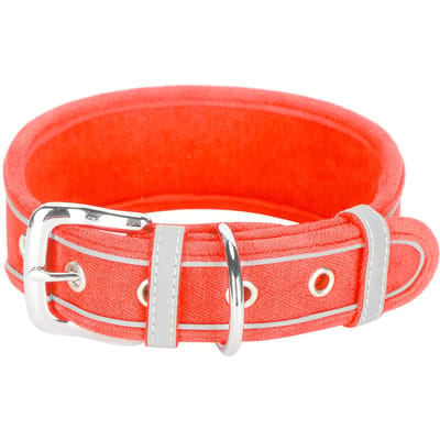 Hond Verstelbare Halsband Ademende Reflecterende Halsbanden met D-ring voor Middelgrote Grote HondenDonkerblauw M roze