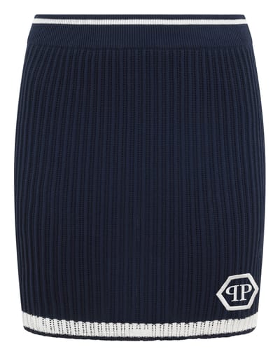 Knitted Mini Skirt Hexagon