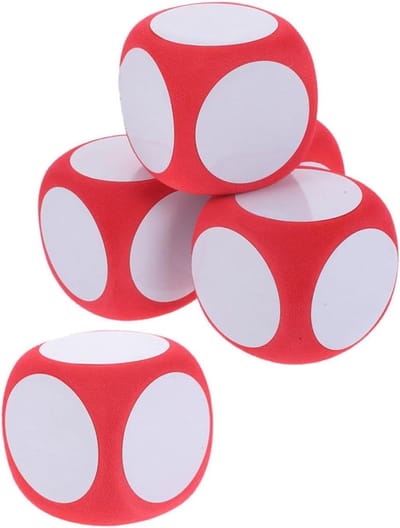 Schuim Dobbelstenen - Lege Markers - Spelletjes Maken - Zachte Foam - 5 Stuks 6cm - Rood