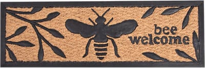 Deurmat Bijen kokos rubber - 75,5 cm x 24,8 cm - deurmat - mat - anti slip - voor binnen en buiten - geschenk - cadeau - gift - nieuwjaar - kerst - verjaardag