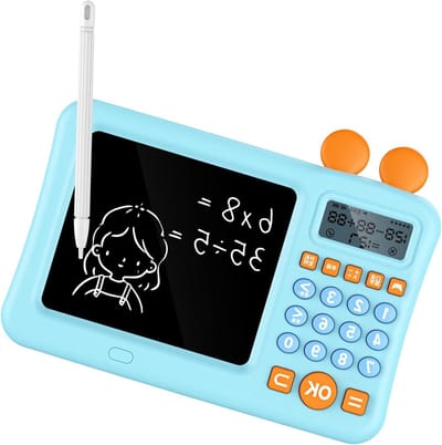Rekenmachine met Schrijfblok - Educatieve Rekenmachine - Leren Rekenen - Met Spraakfunctie - 20 x 15 x 3 cm - Blauw