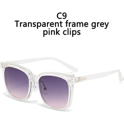 2-in-1 Clip-on Bril Transparant Montuur Montuur Dames Ontwerp Clips Zonnebril Bril Heren Optische Bril SHOW AS PICTURE