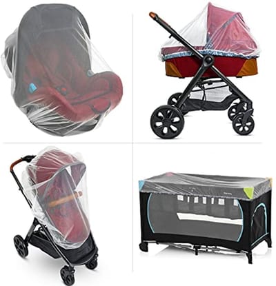 Insectennet voor kinderwagen en reiswieg - Fijnmazig beschermingsnet met elastische rand
