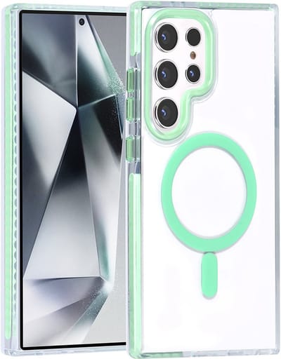 TUNIQ telefoonhoesje voor Samsung Galaxy S24 Ultra - MagSafe backcover met koord - Groen