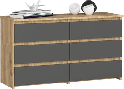 Ladekast CL100 met 6 Lades / AKORD Furniture Factory / Artisan Eik - Grafietgrijs / 100 x 57 x 35 cm