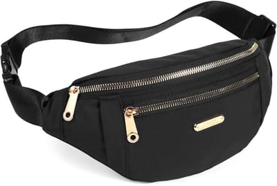EXCITAT Heuptas - Unisex - Stijlvol - Damesheuptas - Verstelbare schouderband - Casual en veelzijdig - Zwarte damesheuptas - Geschikt voor kamperen, wandelen, fitness, fietsen en reizen