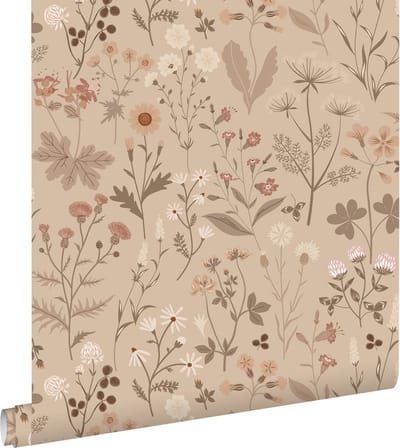ESTAhome behang veldbloemen zand beige - 53 cm x 10.05 m - 139840