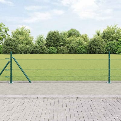 vidaXL - zeshoekig - gaashek - met - betonnen - voetstuk - 10 - x - 0,4 - m - Groen - Mesh