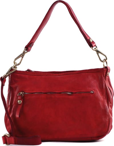 CAMPOMAGGI Leren Schoudertas Eracle Shoulder Bag Rosso Rood