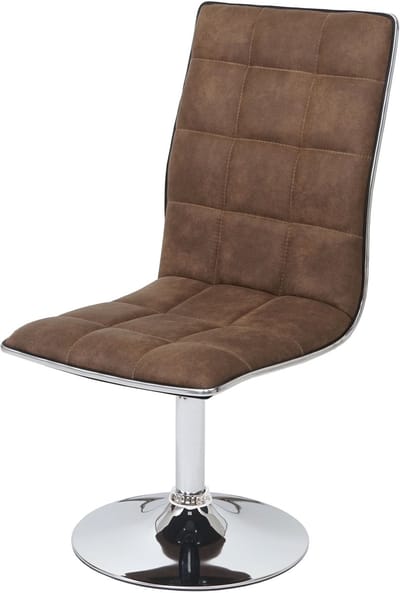 Set van 2 eetkamerstoelen MCW-C41, keukenstoel, in hoogte verstelbaar en draaibaar, stof/textiel MVG ~ vintage bruin