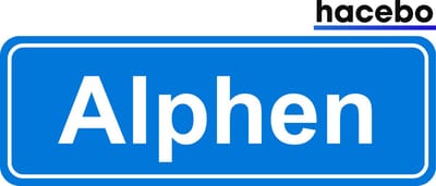 Hacebo - Plaatsnaam Sticker - 29x10 CM - Alphen sticker - Verkeersborden sticker - grappige cadeaus - Alphen