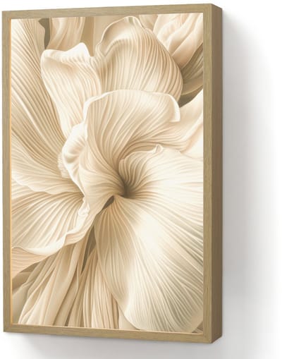 Wandlamp 40x60 cm - Oplaadbaar - Abstract - Beige - Bloemen - Natuur - Wandlampen binnen woonkamer - Slaapkamer lamp - Decoratieve nachtlamp - Vloerlamp draadloos