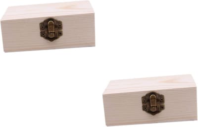 Houten Schatkist - Opbergdoos Trinket - Sieraden Opbergen - Rustiek Design Met Slot - 15x9.5cm - Houtkleurig