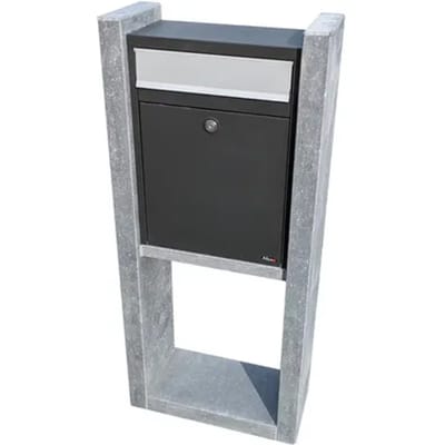 Staande Brievenbus Vigo - Blauwe Hardsteen En Staal - Antraciet - 47x105x20cm