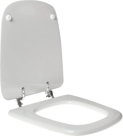 Houten Toiletbril Erg Aansluitend Wit Met RVS Scharnieren