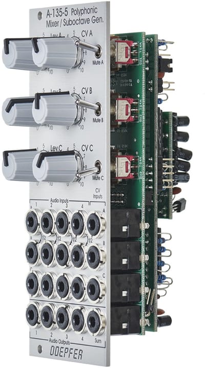 Doepfer A-135-5 Polyphonic Mixer - VCA modular synthesizer