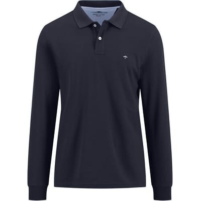 Fynch-Hatton Polo Uni Color Longsleeve Premium Supima Cotton Navy / male