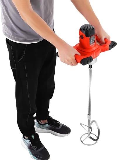 Betonmixer Elektrisch - Mengkraan Krachtig - Materiaal Mengen - Zes Snelheden - 1500 Watt - Rood