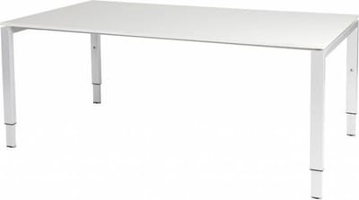 Vergadertafel Domino - 180x100 grijs - wit frame