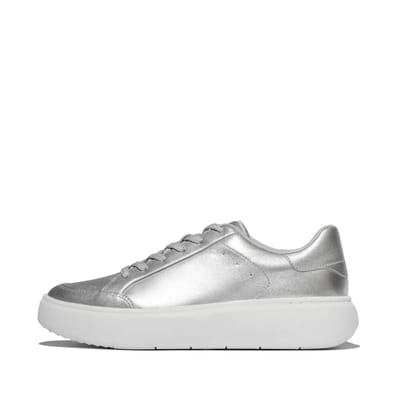 FitFlop Rtg Metallic-Leather Sneakers Dames Sneakers - Silver