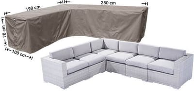 Raffles Covers beschermhoes loungeset / hoekbank (L-vorm) - 250 x 190 H: 70 cm - RHS250190left - Hoes voor hoekbank met ongelijke zijden - Lange zijde links (vanaf zitpositie)