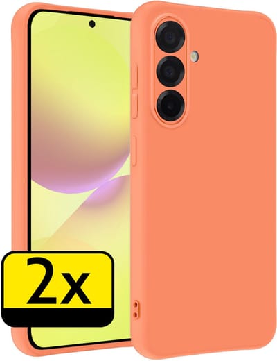 Hoesje - 2 Stuks - Geschikt voor Samsung Galaxy A36 - Sterk & Shockproof - Case Siliconen - Back Cover - Telefoon Hoes - Telefoonhoesjes - Perzik