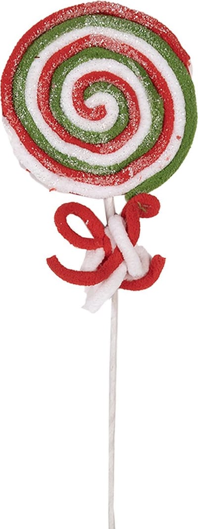 Clayre & Eef Kerstdecoratie Lolly 42 cm Rood Kunststof
