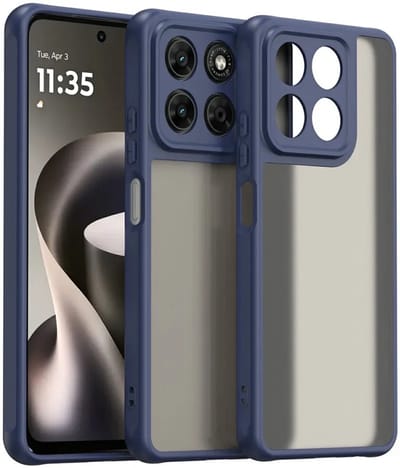Hoesje geschikt voor Motorola Moto G47/G37/G37 Power - Phonesta AirFrost Semi-Transparante Back Cover - Mat Blauw