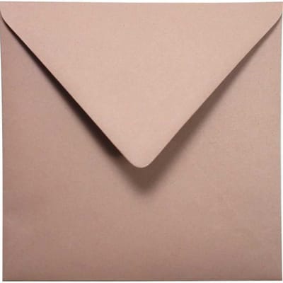 Vierkante enveloppen Crush Lichtbruin 155x155mm 120g voor Uitnodigingen