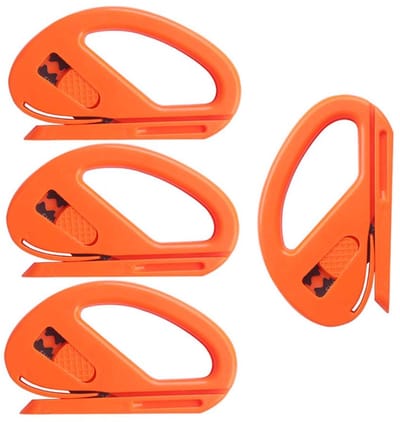 Dailygoody - Snitty Safety Cutter - Vinyl Snijgereedschap - Ideaal voor Signmakers - Oranje - Vinyl Cutter - Perfect voor Auto Wrappen - 4 Stuks