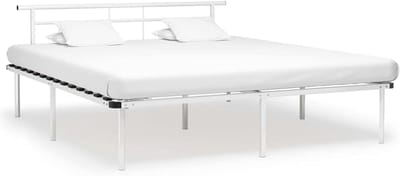 Metalen Bedframe - Klassiek Bedframe - Slaapkamer Inrichting - Solide Constructie - 180x200 cm - Wit